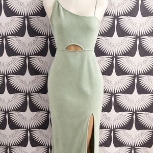 Petal & Pup Asymmetrical Cutout Midi Mint Dress